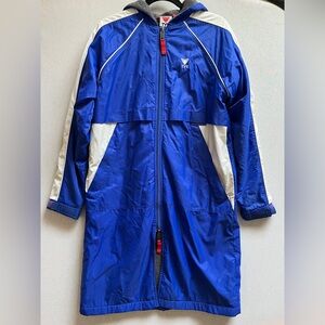 TYR Royal Blue and White Full-Length Swim Oversized Parka Sz XXS